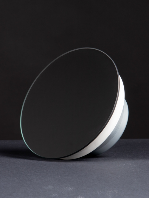 Анемостат со стеклянной внешней частью FOZA D 150 мм. Матовое стекло. Чёрный круглый. RAL 9005